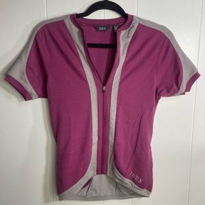 IBex Womens Small Athletic Biking Top Full Zip Merino Wool Short Sleeve Shirt